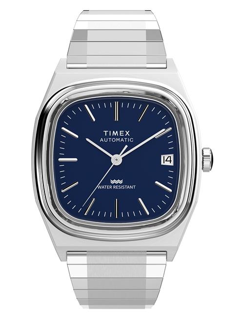 E-Line Men's Automatic Sst Navy Blue Dial Pf Expansion Band Timex Silver