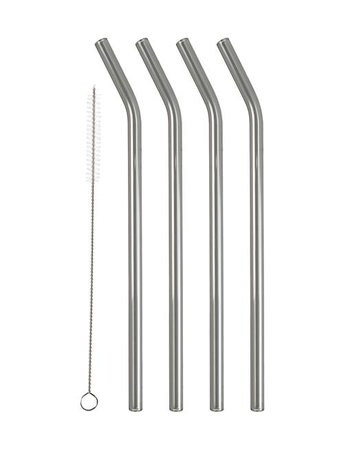 Straw With Bend 4 Pcs Lyngby Glas Grey