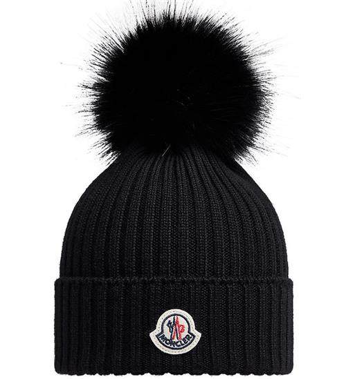 Moncler Hue - Strik - Uld - Sort m. Kvast