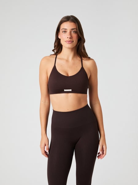 Björn Borg Studio Seamless Ribbed Strap Bra Brun, M
