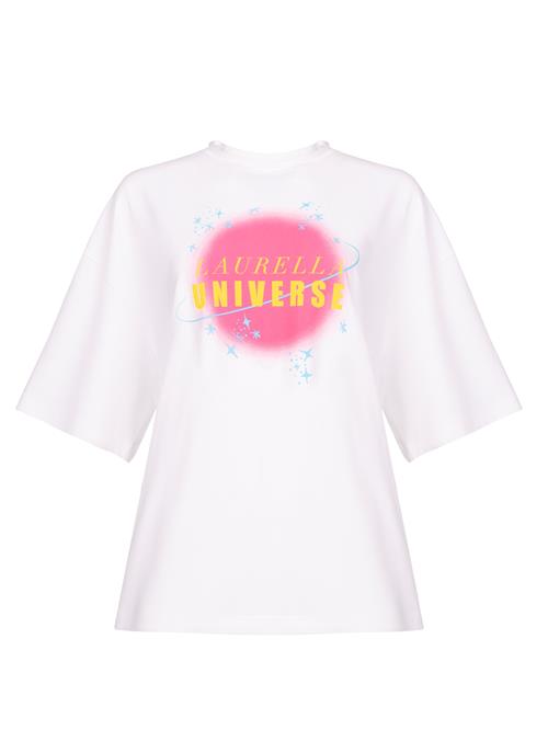 Laurella Oversized bluse  lyseblå / gul / pink / hvid
