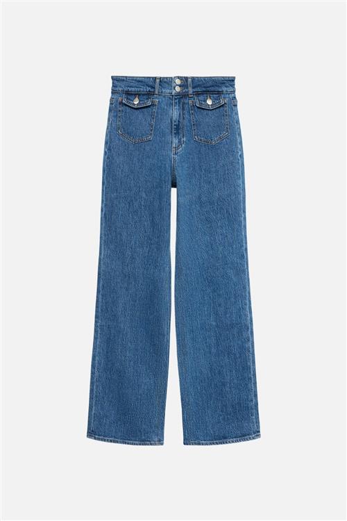 Tessa Wide Pocket Jeans - Medium Blå Denim - 31/32 - Vero Moda
