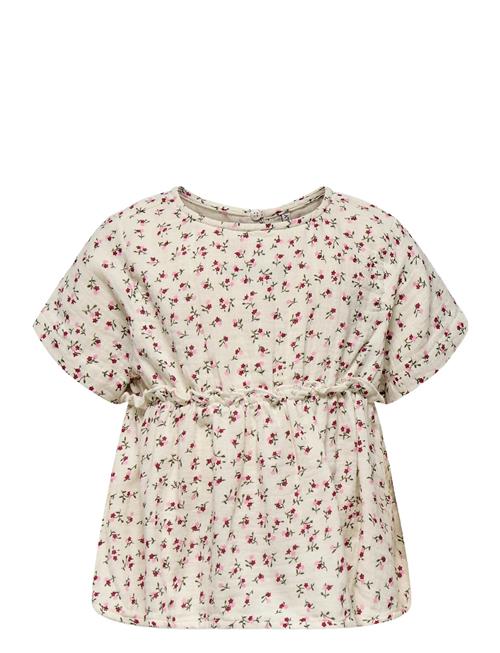 Kmgthyra Life S/S Top Wvn Noos Kids Only Cream