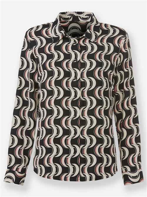 heine Bluse  koral / sort / hvid