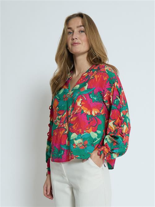 minus Bluse 'Thilda'  gran / lyseorange / mørk pink