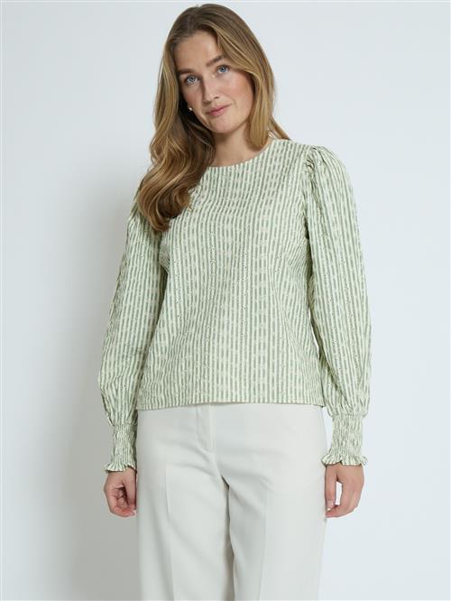 minus Bluse 'Bessima'  grøn / hvid