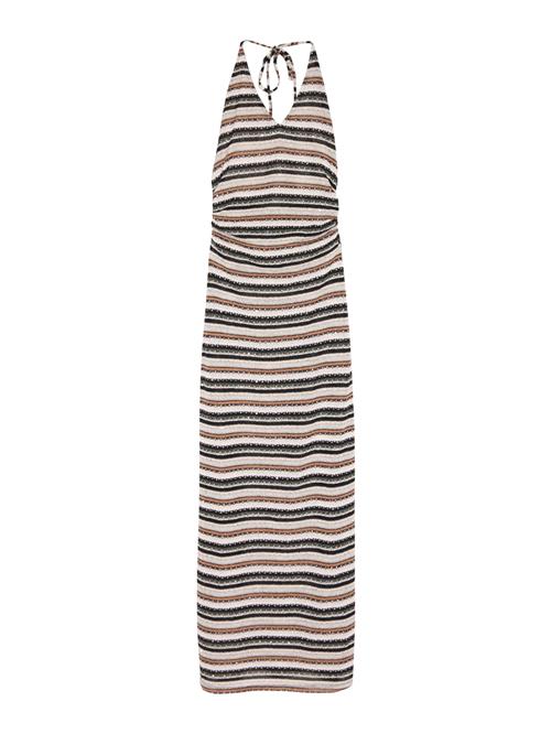 Pull&Bear Strikkjole  ecru / mørkegrøn / orange / sort