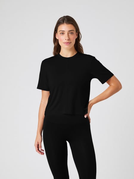 Björn Borg Studio Soft Cropped T-shirt Sort, S