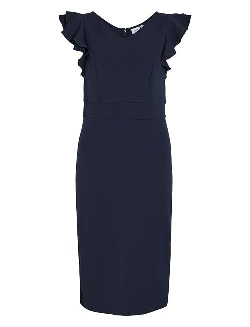 Se Viclara Flounce Sleeve Midi Dress/Dc Vila Navy ved Booztlet