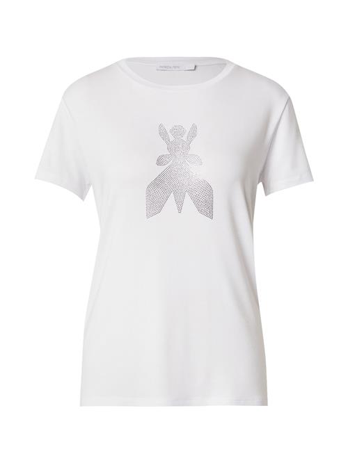 PATRIZIA PEPE Shirts 'MAGLIA'  sølv / hvid