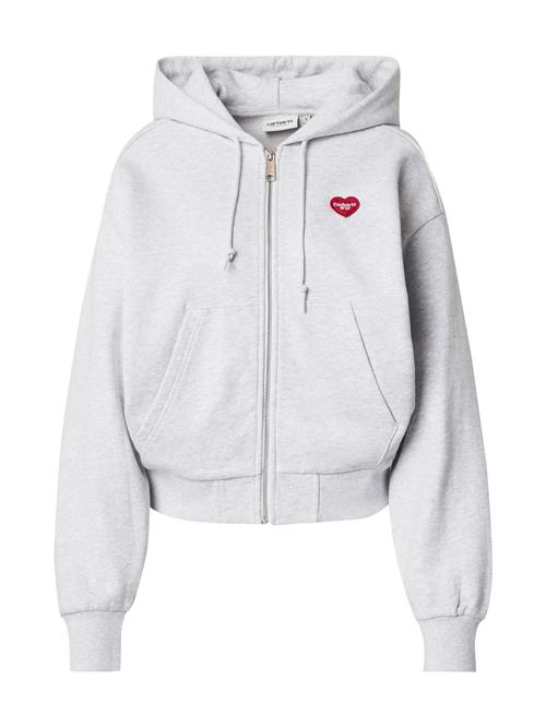 Carhartt WIP Sweatjakke 'Heart II Hartt'  lysegrå / rød / sort