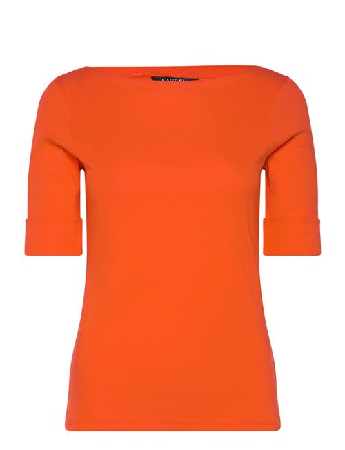 Stretch Cotton Boatneck Tee Lauren Ralph Lauren Orange