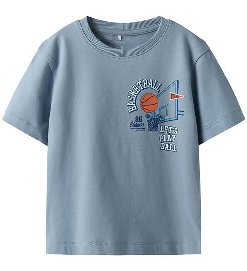 Name It T-shirt - NmmKeith - Dusty Blue m. Print