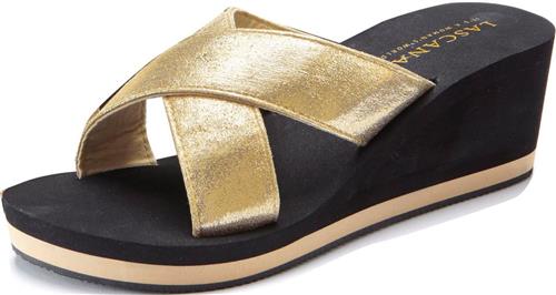 LASCANA Pantoletter  guld / sort