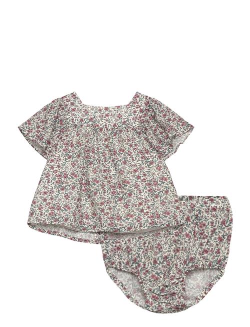 Cotton Dress And Romper With Floral Print Mango Patterned