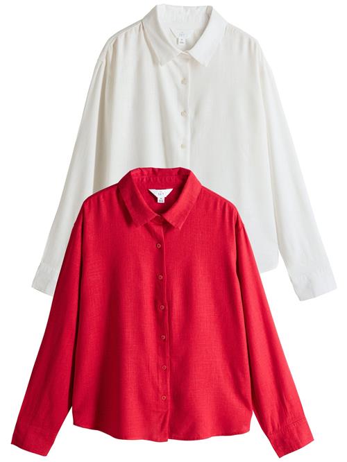 The Set Bluse  blodrød / hvid