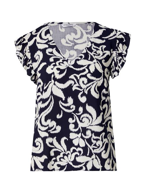 ZABAIONE Bluse 'Ma44yleen'  marin / hvid