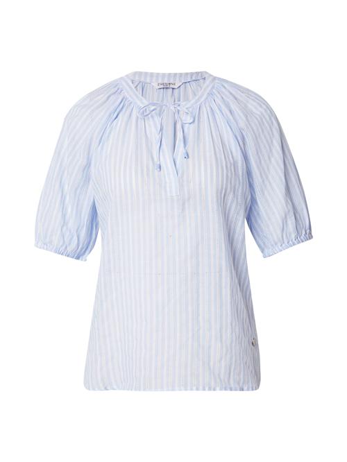 ZABAIONE Bluse 'El44vi'  lyseblå / naturhvid