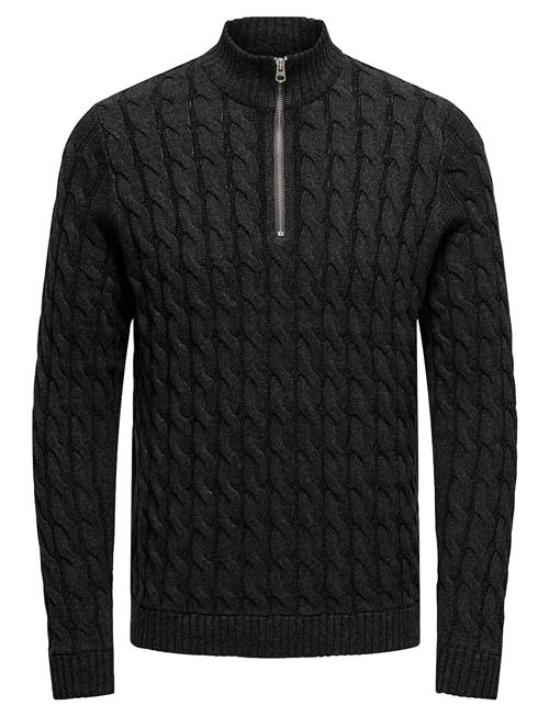 Onskicker Life Reg 3 Cable Half Zip Knit ONLY & SONS Navy