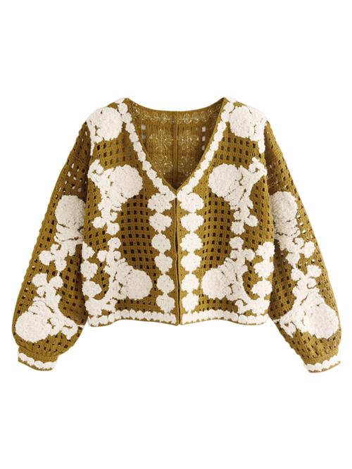 Next Cardigan  oliven / uldhvid