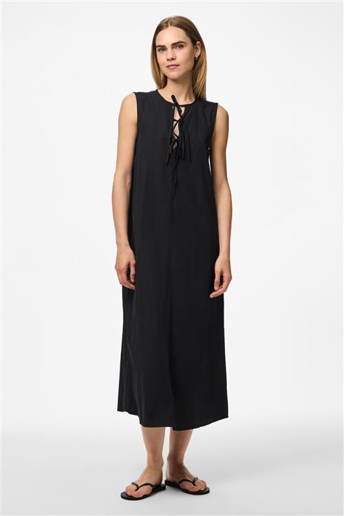 Jenna Tie Dress - Sort - M - PIECES