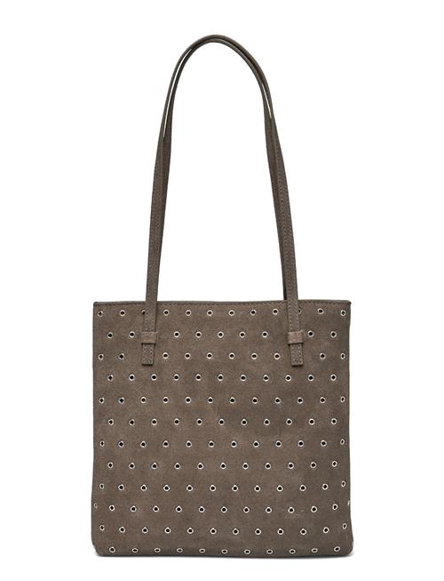 Die-Cut Leather Shoulder Bag Mango Brown