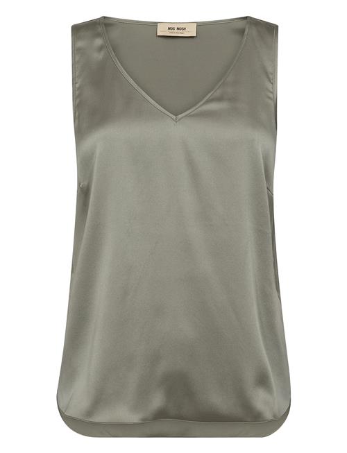 Mmastrid V-Neck Silk Tank Top MOS MOSH Grey