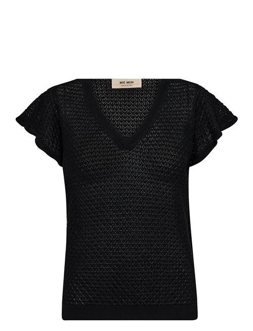 Mmganna Pattern V-Neck Knit MOS MOSH Black