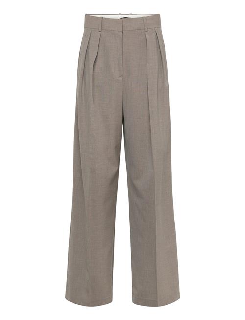 Wide Leg Wool-Blend Suit Pants Mango Brown