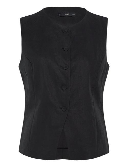 Straight Lyocell Suit Waistcoat Mango Black