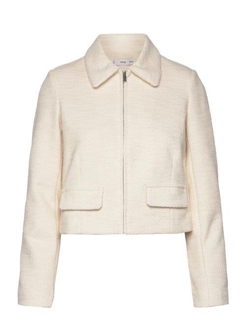 Cotton-Blend Jacket With Lapel Mango Cream