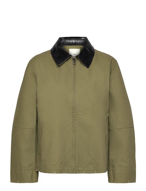 Cotton Jacket With Contrasting Collar Mango Green