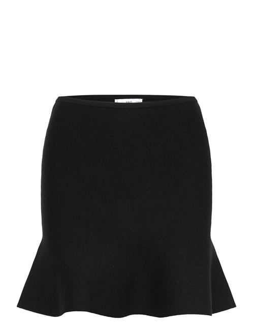 Fine-Knit Peplum Top Mango Black