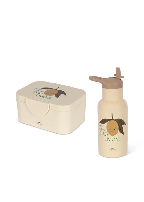 Se Konges Sløjd Lunch Box Set Lemon One Size  Creme  One Size ved Babyshop