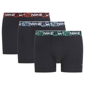 Nike 3P Everyday Essentials Cotton Stretch Trunk D1 Sort Mønster bomuld Large Herre