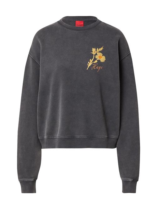 HUGO Sweatshirt 'Deroxina_4'  lysegul / mørkeorange / sort-meleret