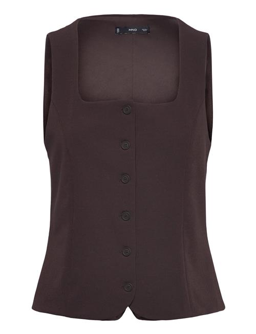 Slim-Fit Suit Waistcoat Mango Brown