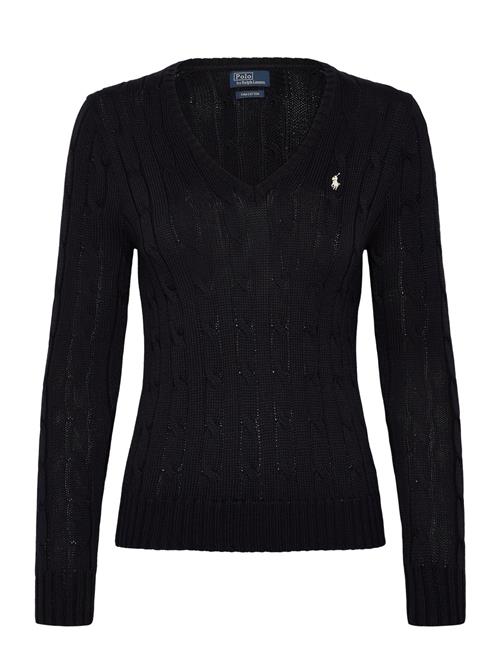 Cable-Knit Cotton V-Neck Sweater Polo Ralph Lauren Black