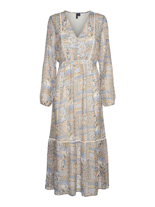 VERO MODA Kjole 'VMLISA LULU'  beige / sand / blå / sort