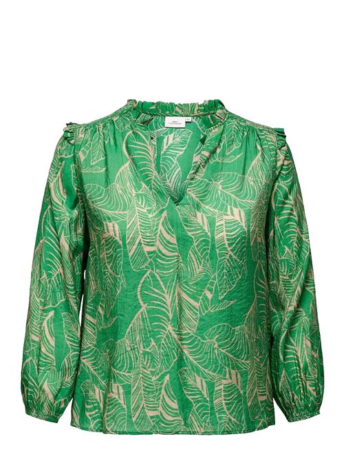 Carbetsey L/S Frill Top Aop ONLY Carmakoma Green