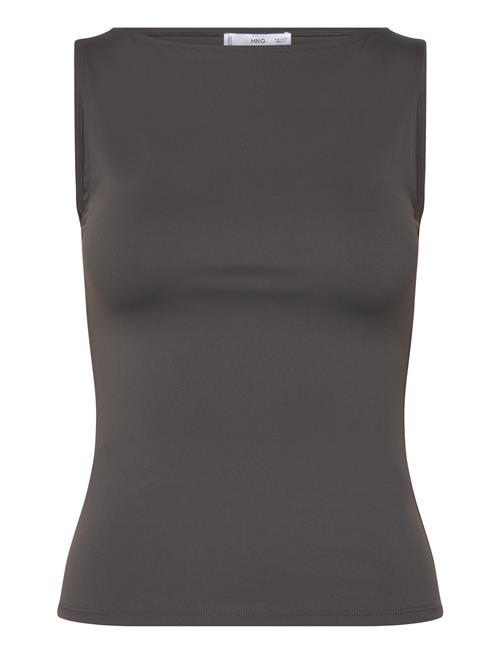 Boat Neck Strapless Top Mango Grey
