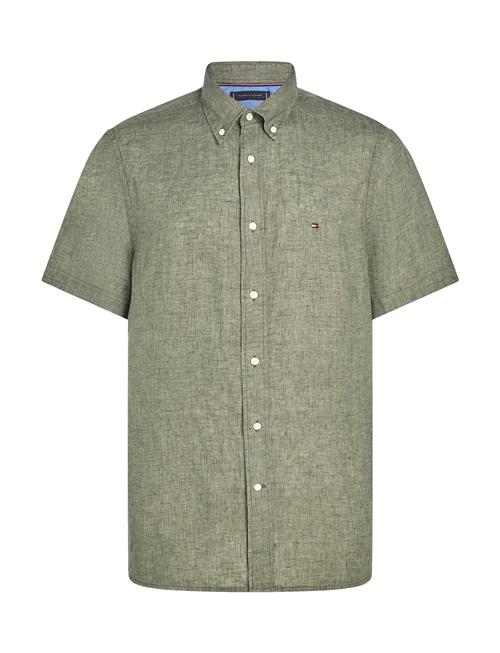 Se Pigment Dyed Linen Rf Shirt S/S Tommy Hilfiger Green ved Booztlet