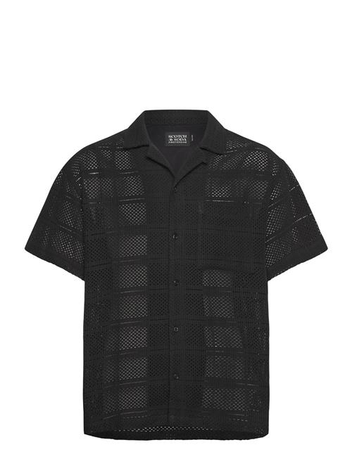 Se Crochet Short-Sleeved Relaxed-Fit Shirt Scotch & Soda Black ved Booztlet