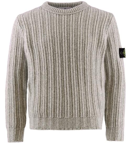 Stone Island Bluse - Strik - Uld - Melange Grey