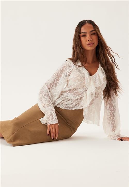 BUBBLEROOM Faux Suede Midi Skirt
