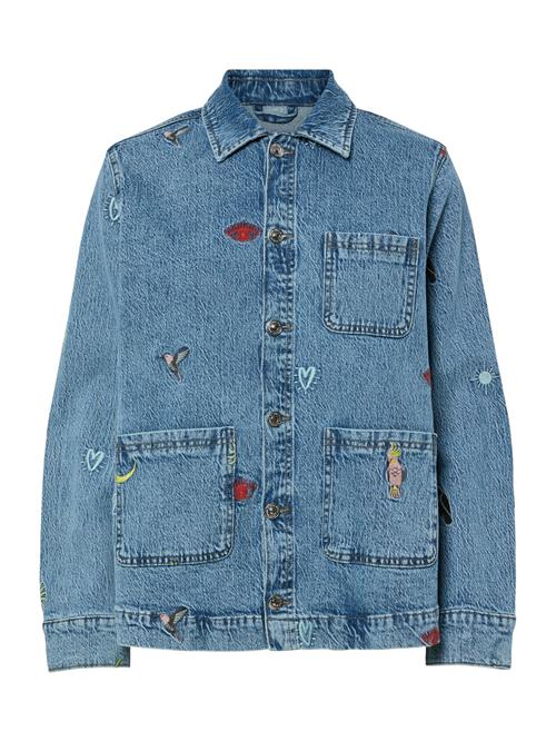 PIECES Overgangsjakke 'PCJIDI'  blue denim / gul / lyserød / rød