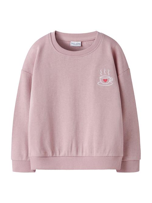 NAME IT Sweatshirt 'NMFVALLENE'  pastellilla / pitaya / hvid