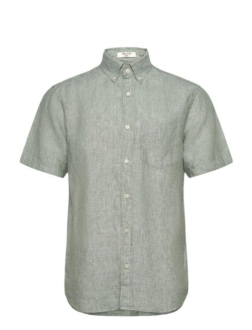 Reg Linen Ss Shirt GANT Green