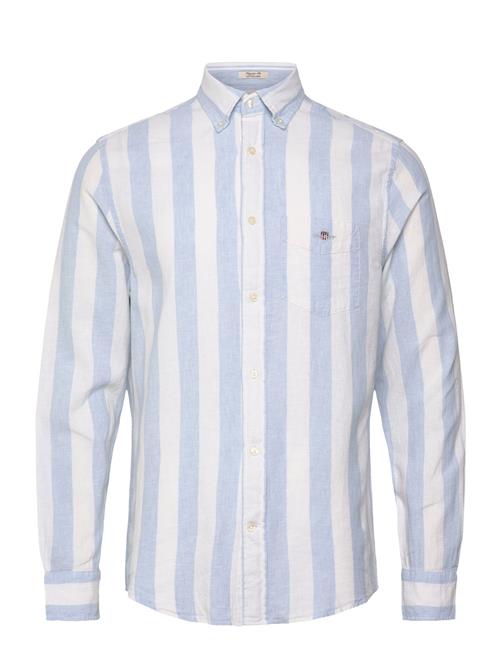 Se Reg Cotton Linen Bold Stripe Shirt GANT Blue ved Booztlet