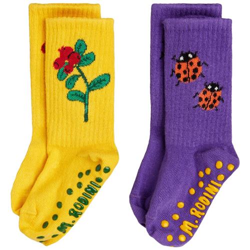 Se Mini Rodini GOTS Lingonberries 2-Pack Anti-Slip Sokker Multi 20-23 EU  Lilla  20-23 EU  Unisex ved Babyshop